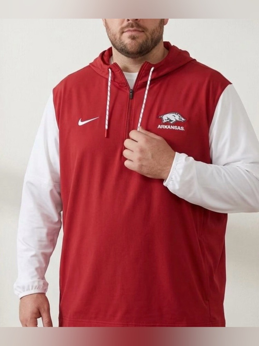 Nike Arkansas Razorbacks Quarter Zip Hoodie Jacket Team Issue Player Issued 4XL